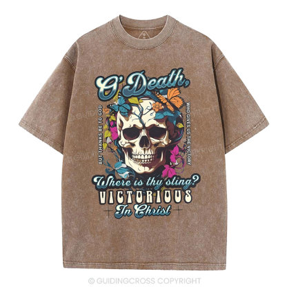 Victorious In Christ Christian Washed T-Shirt