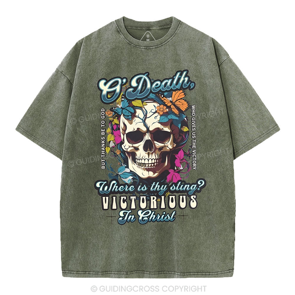 Victorious In Christ Christian Washed T-Shirt