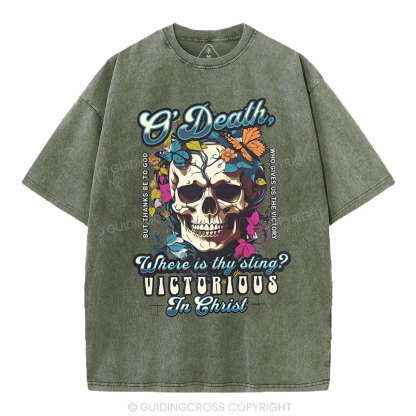 Victorious In Christ Christian Washed T-Shirt
