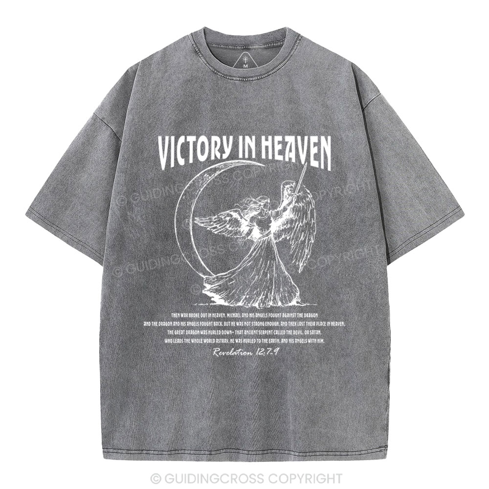 Victory In Heaven Christian Washed T-Shirt