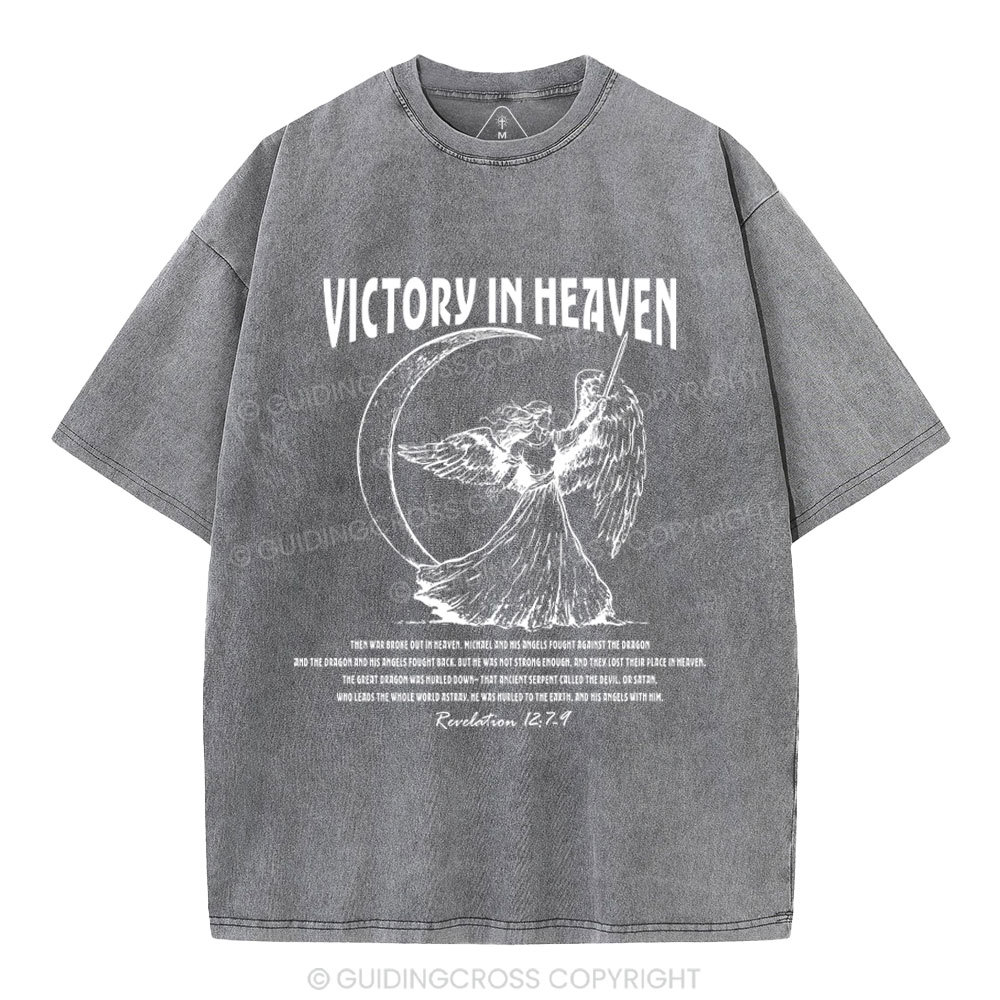 Victory In Heaven Christian Washed T-Shirt