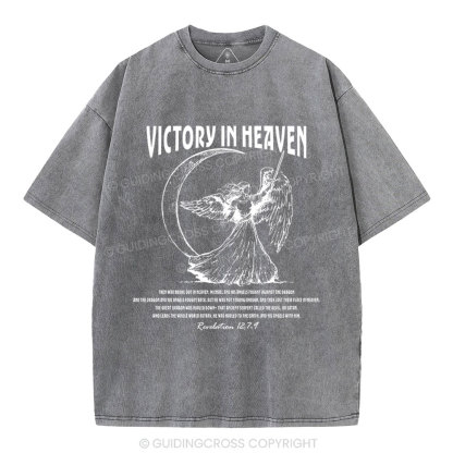 Victory In Heaven Christian Washed T-Shirt