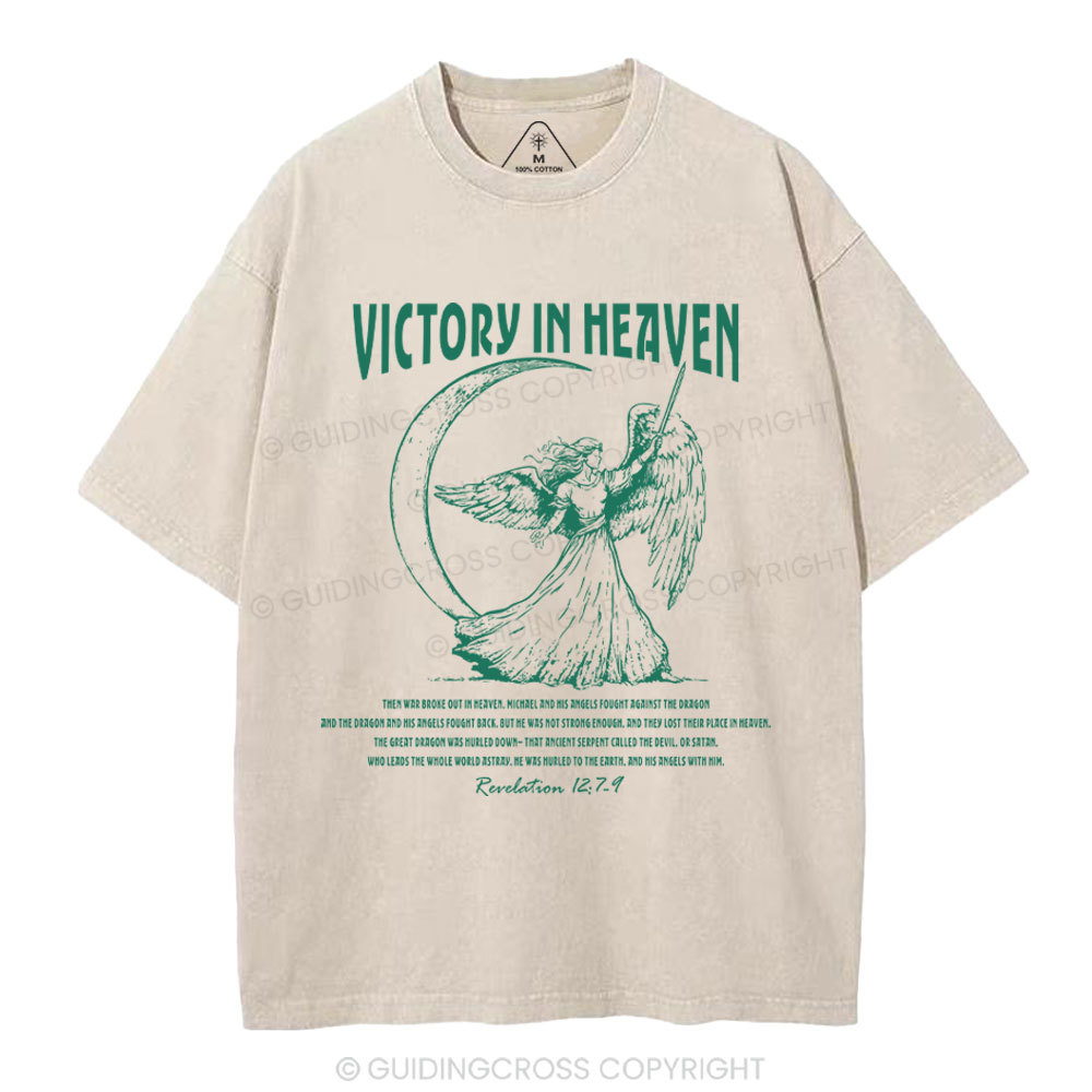 Victory In Heaven Christian Washed T-Shirt