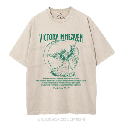 Victory In Heaven Christian Washed T-Shirt