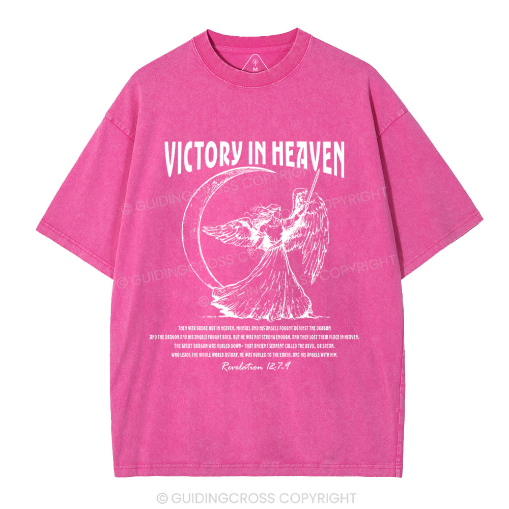 Victory In Heaven Christian Washed T-Shirt