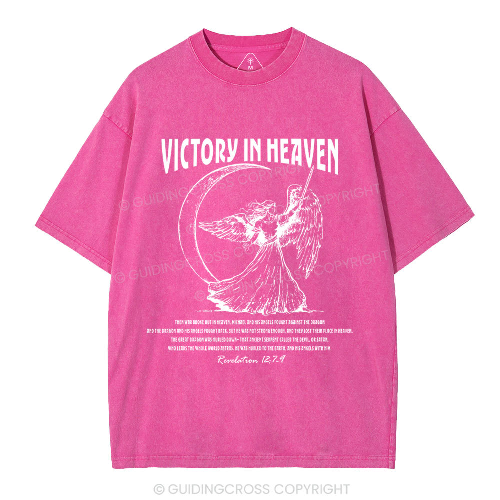 Victory In Heaven Christian Washed T-Shirt
