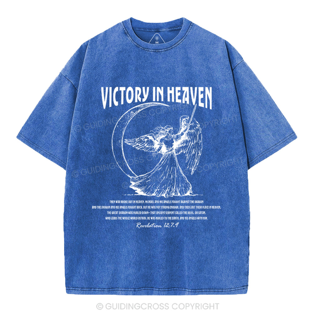 Victory In Heaven Christian Washed T-Shirt