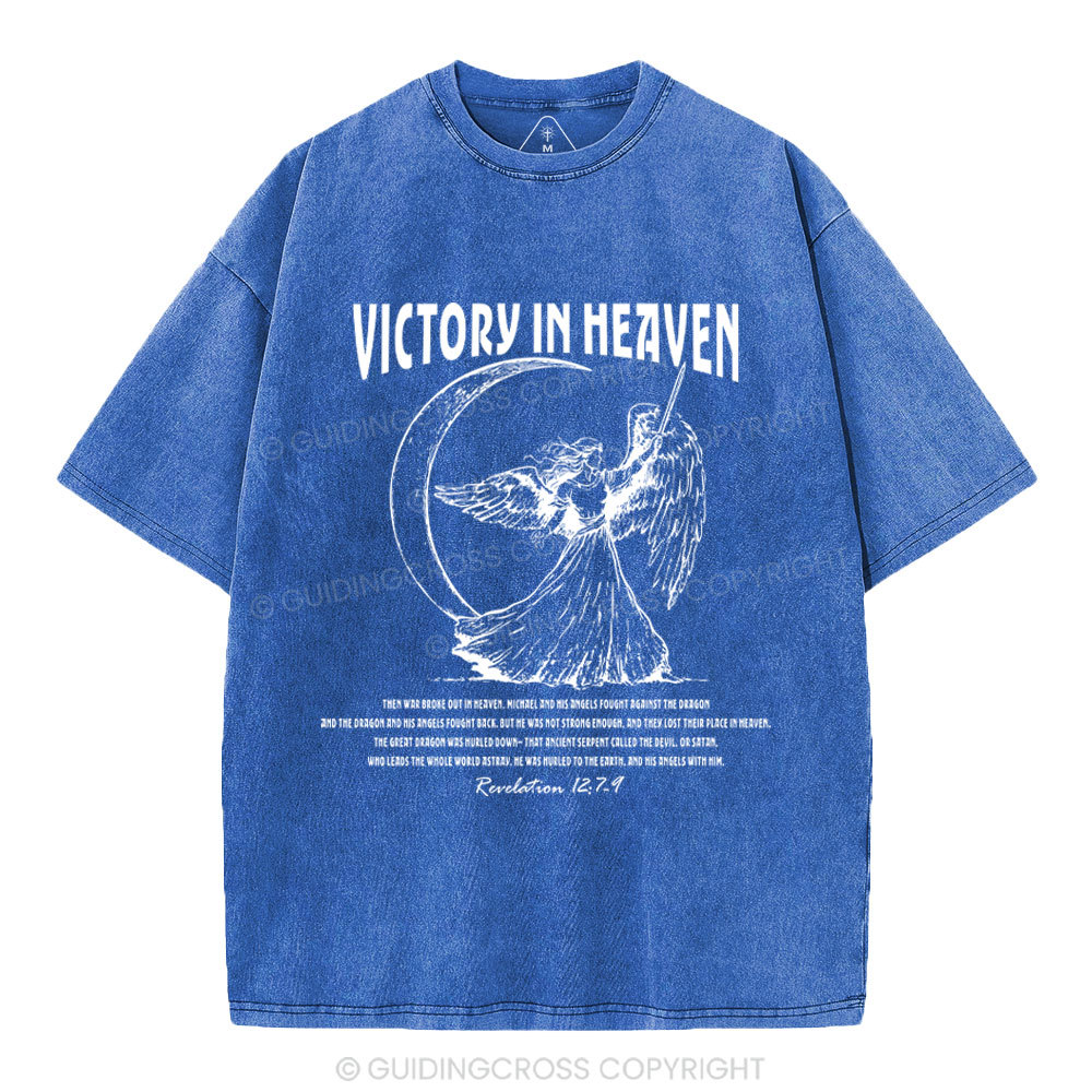 Victory In Heaven Christian Washed T-Shirt