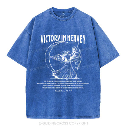 Victory In Heaven Christian Washed T-Shirt