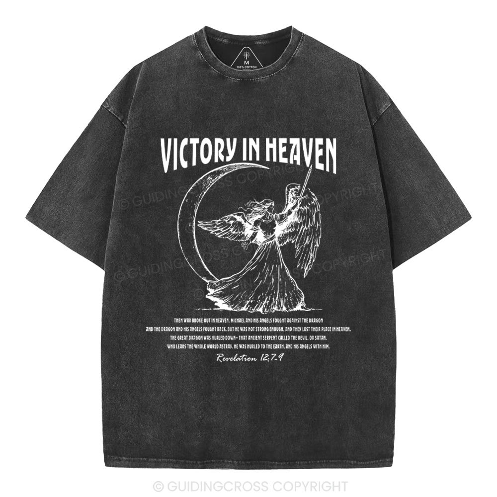Victory In Heaven Christian Washed T-Shirt