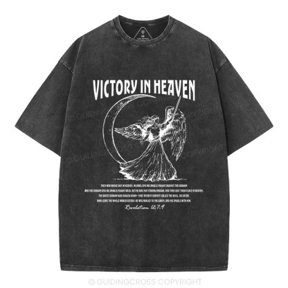 Victory In Heaven Christian Washed T-Shirt