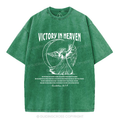 Victory In Heaven Christian Washed T-Shirt