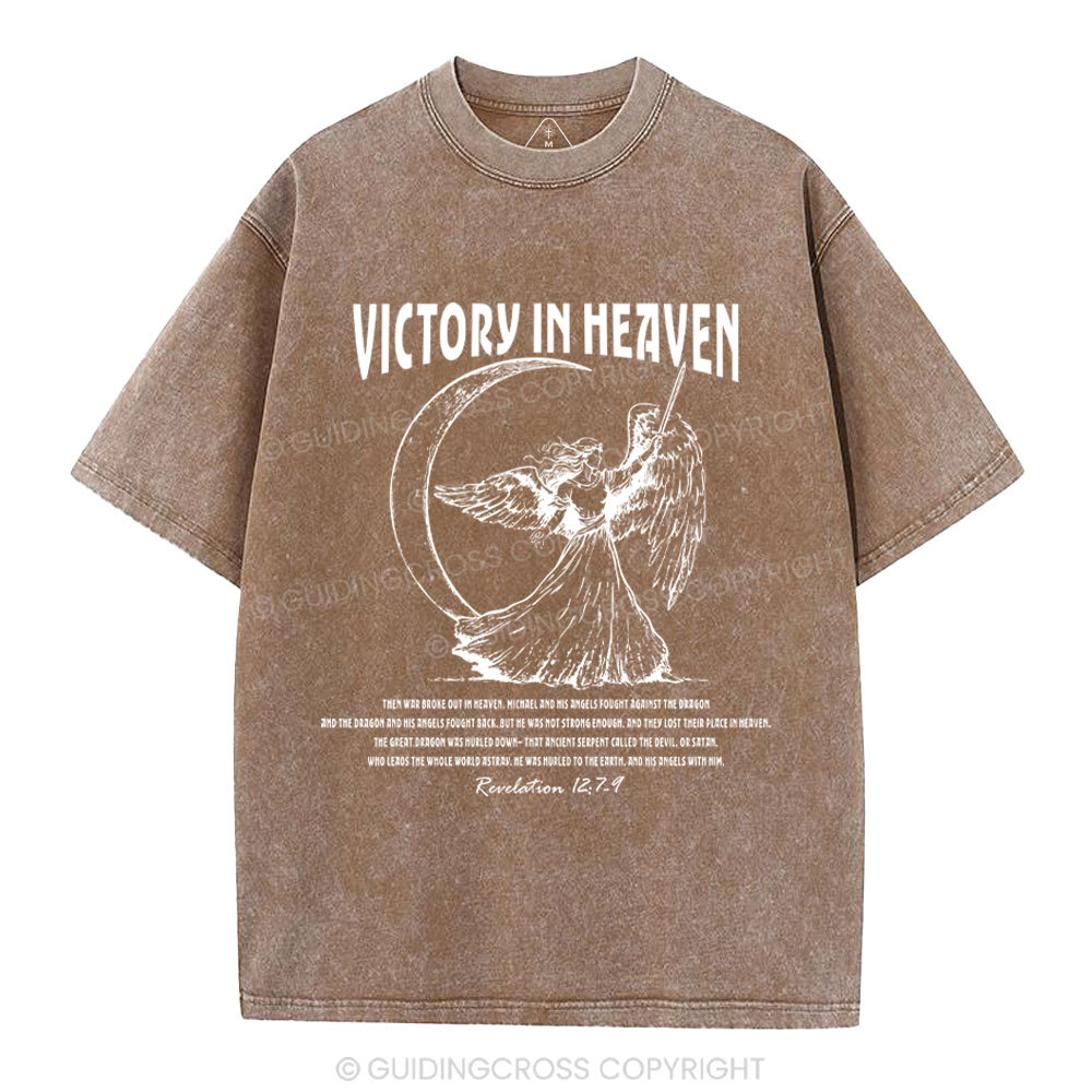 Victory In Heaven Christian Washed T-Shirt