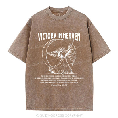 Victory In Heaven Christian Washed T-Shirt