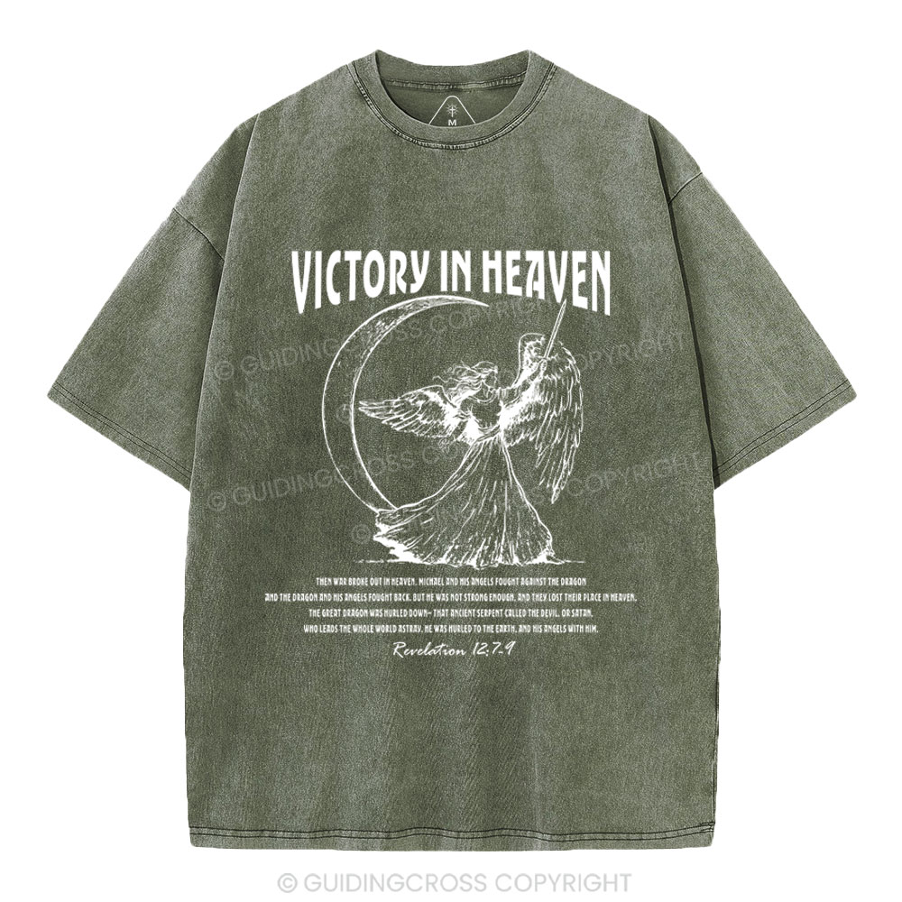 Victory In Heaven Christian Washed T-Shirt