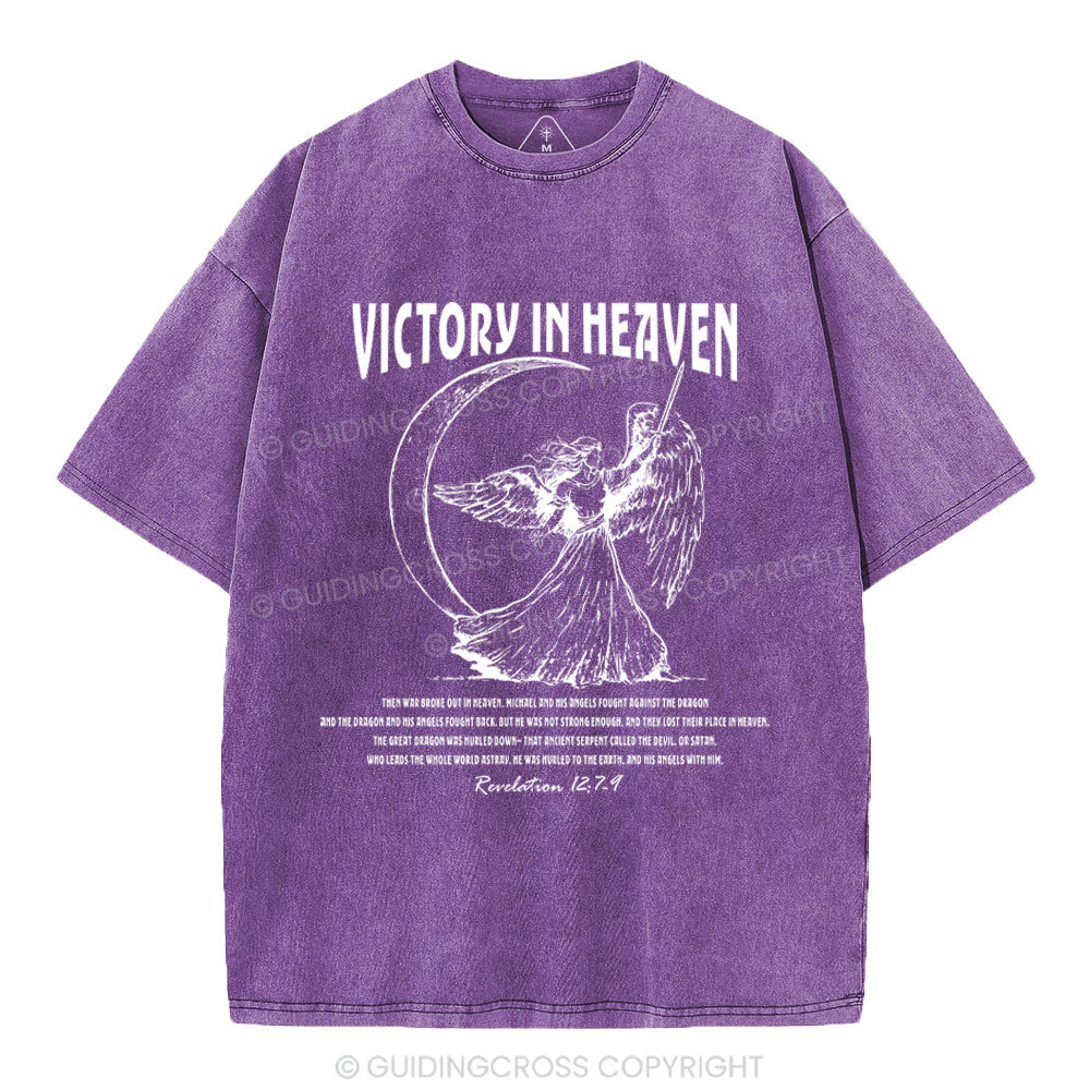 Victory In Heaven Christian Washed T-Shirt