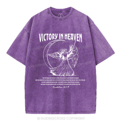 Victory In Heaven Christian Washed T-Shirt
