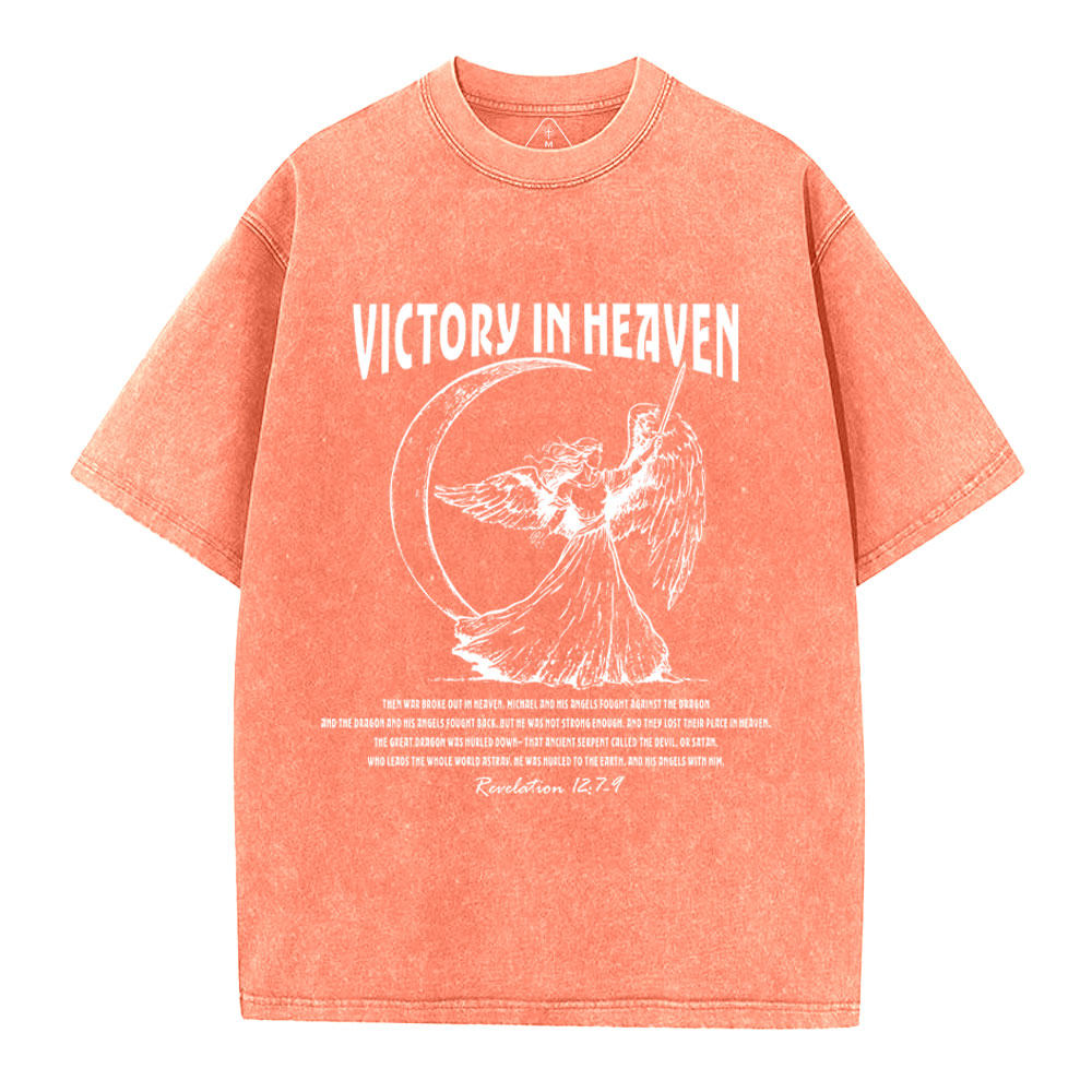Victory In Heaven Christian Washed T-Shirt