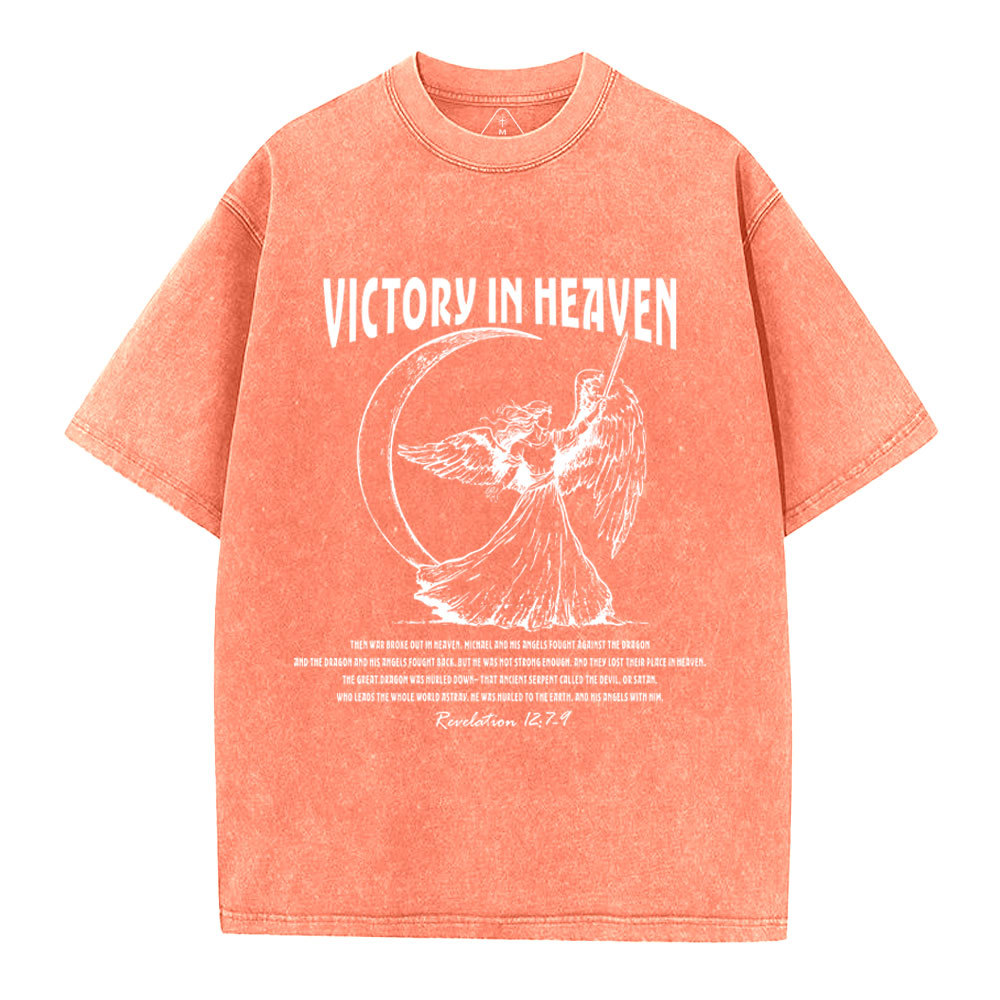 Victory In Heaven Christian Washed T-Shirt