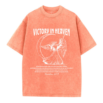 Victory In Heaven Christian Washed T-Shirt