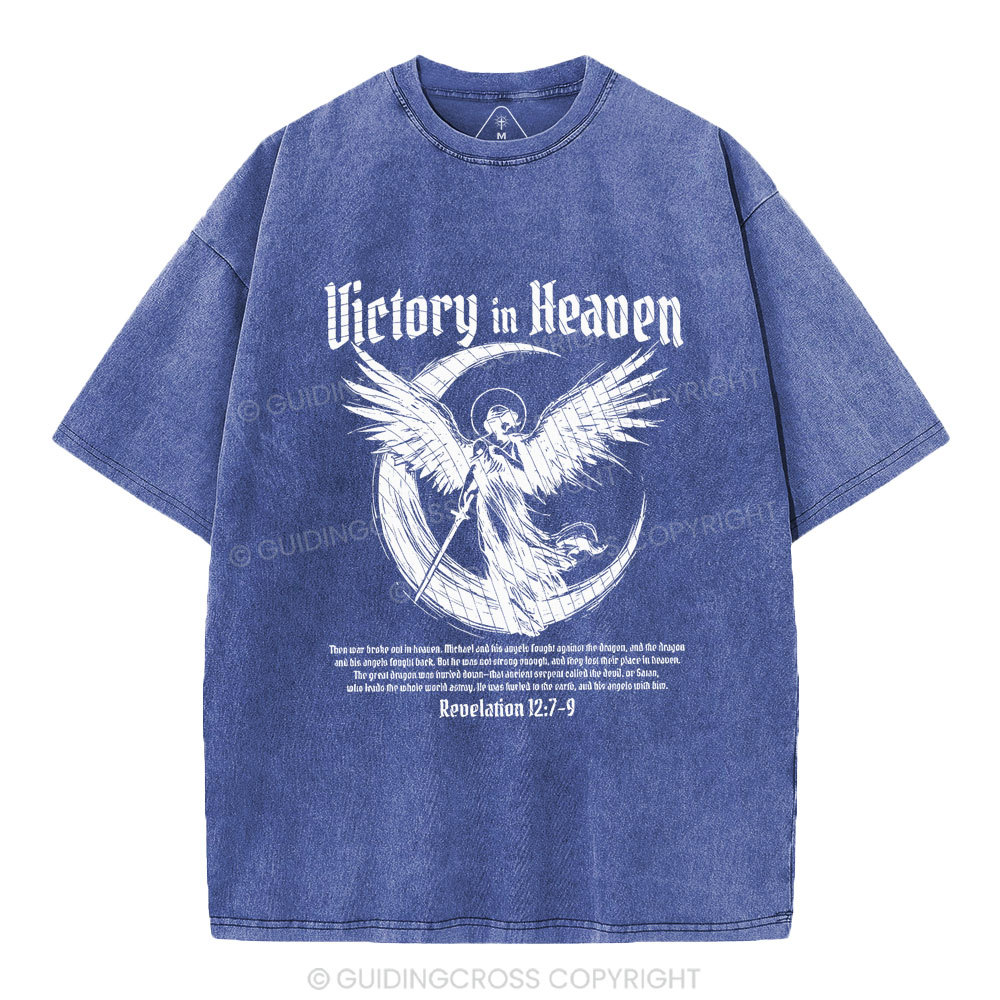 Victory In Heaven Christian Washed T-Shirt