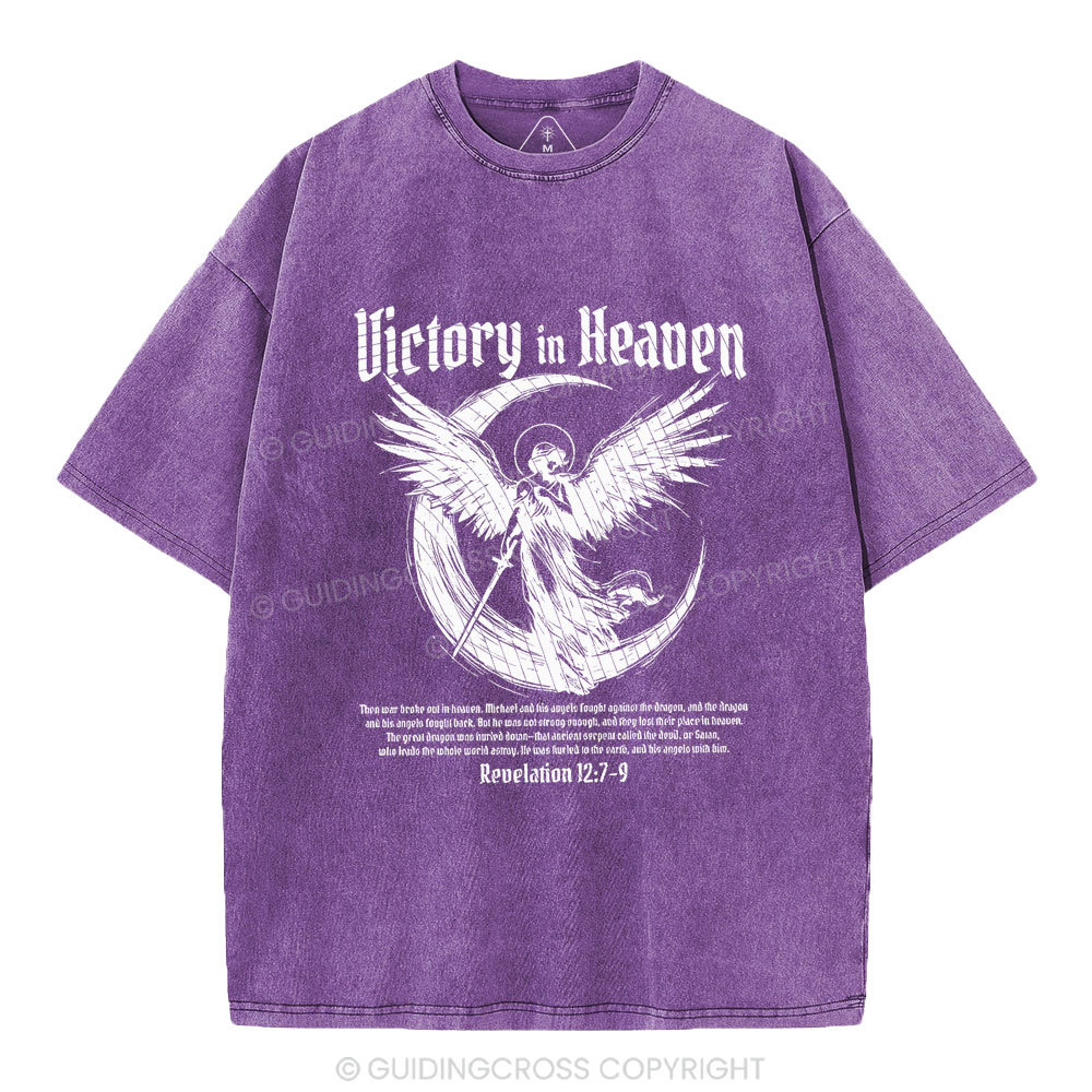 Victory In Heaven Christian Washed T-Shirt