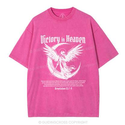 Victory In Heaven Christian Washed T-Shirt