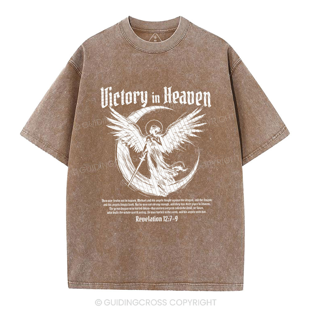 Victory In Heaven Christian Washed T-Shirt