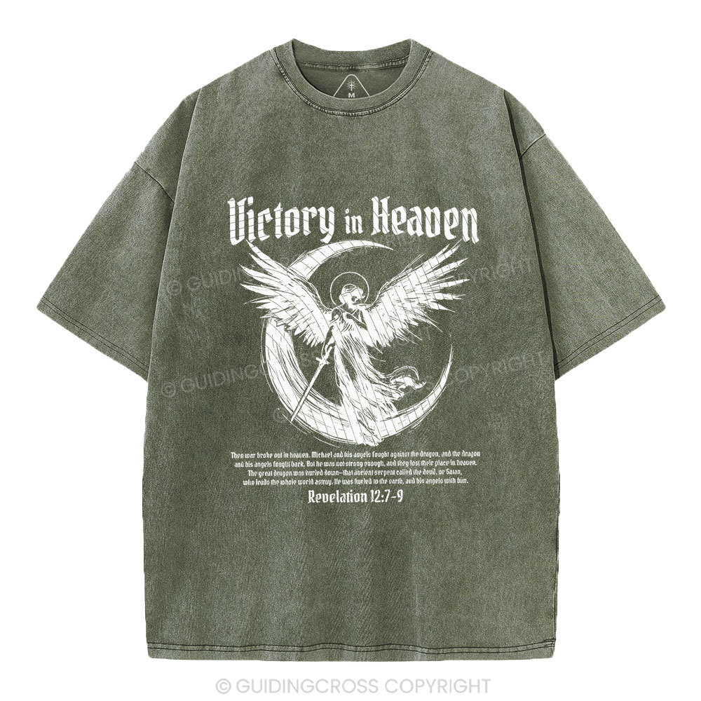 Victory In Heaven Christian Washed T-Shirt