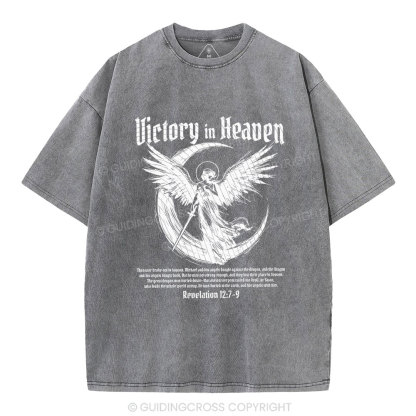 Victory In Heaven Christian Washed T-Shirt