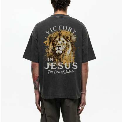 Victory In Jesus Christian Washed T-Shirt
