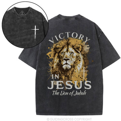 Victory In Jesus Christian Washed T-Shirt