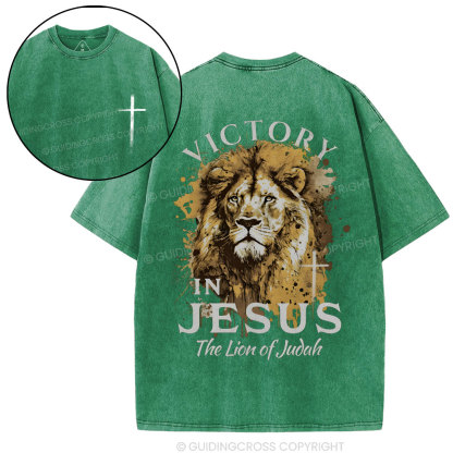 Victory In Jesus Christian Washed T-Shirt