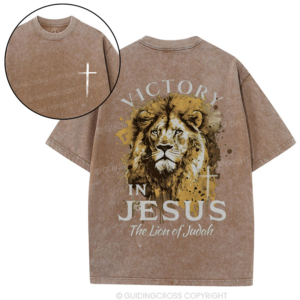 Victory In Jesus Christian Washed T-Shirt