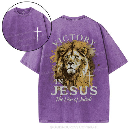 Victory In Jesus Christian Washed T-Shirt