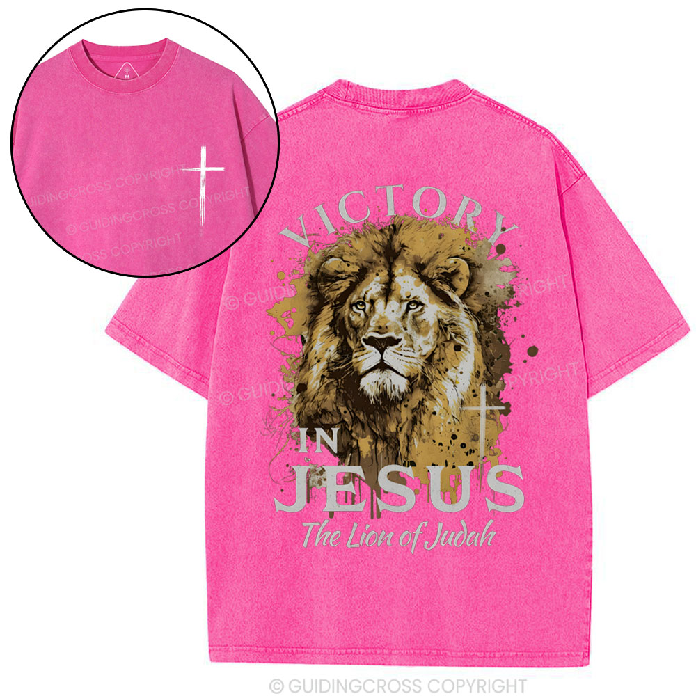 Victory In Jesus Christian Washed T-Shirt