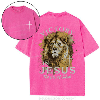 Victory In Jesus Christian Washed T-Shirt