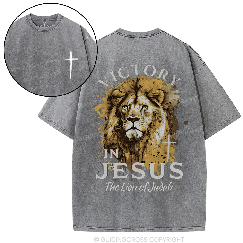 Victory In Jesus Christian Washed T-Shirt