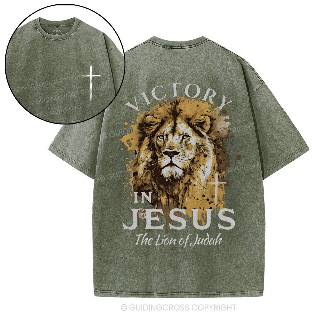 Victory In Jesus Christian Washed T-Shirt