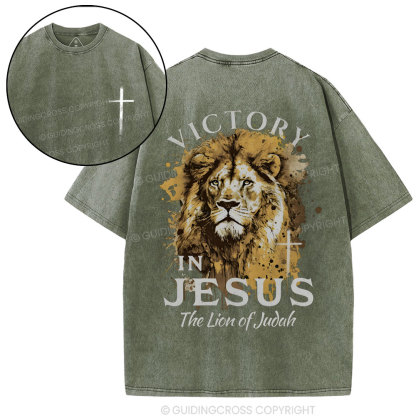 Victory In Jesus Christian Washed T-Shirt
