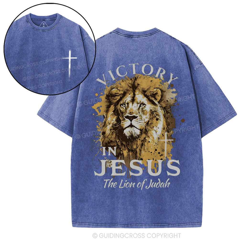 Victory In Jesus Christian Washed T-Shirt