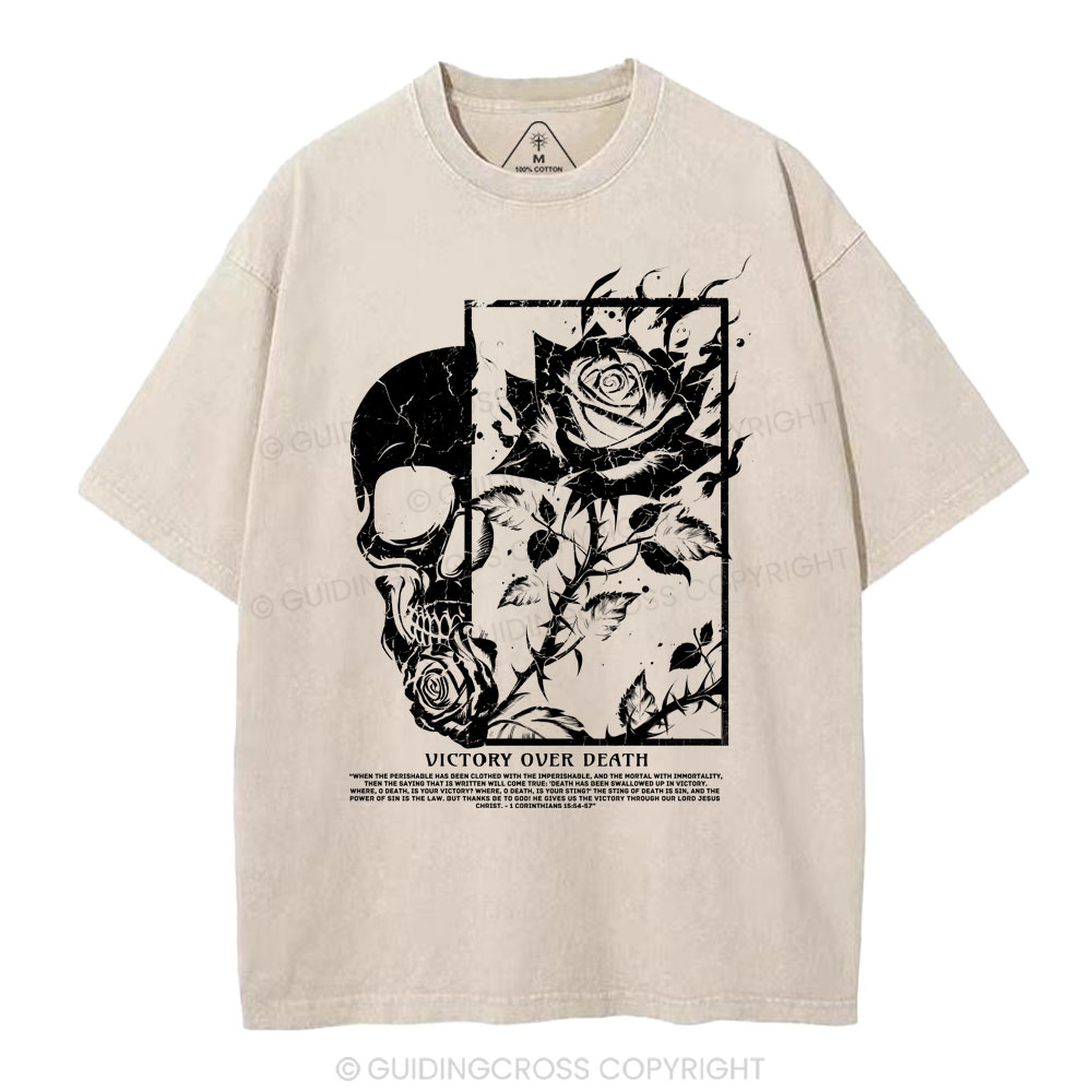 Victory Over  Death Christian Washed T-Shirt