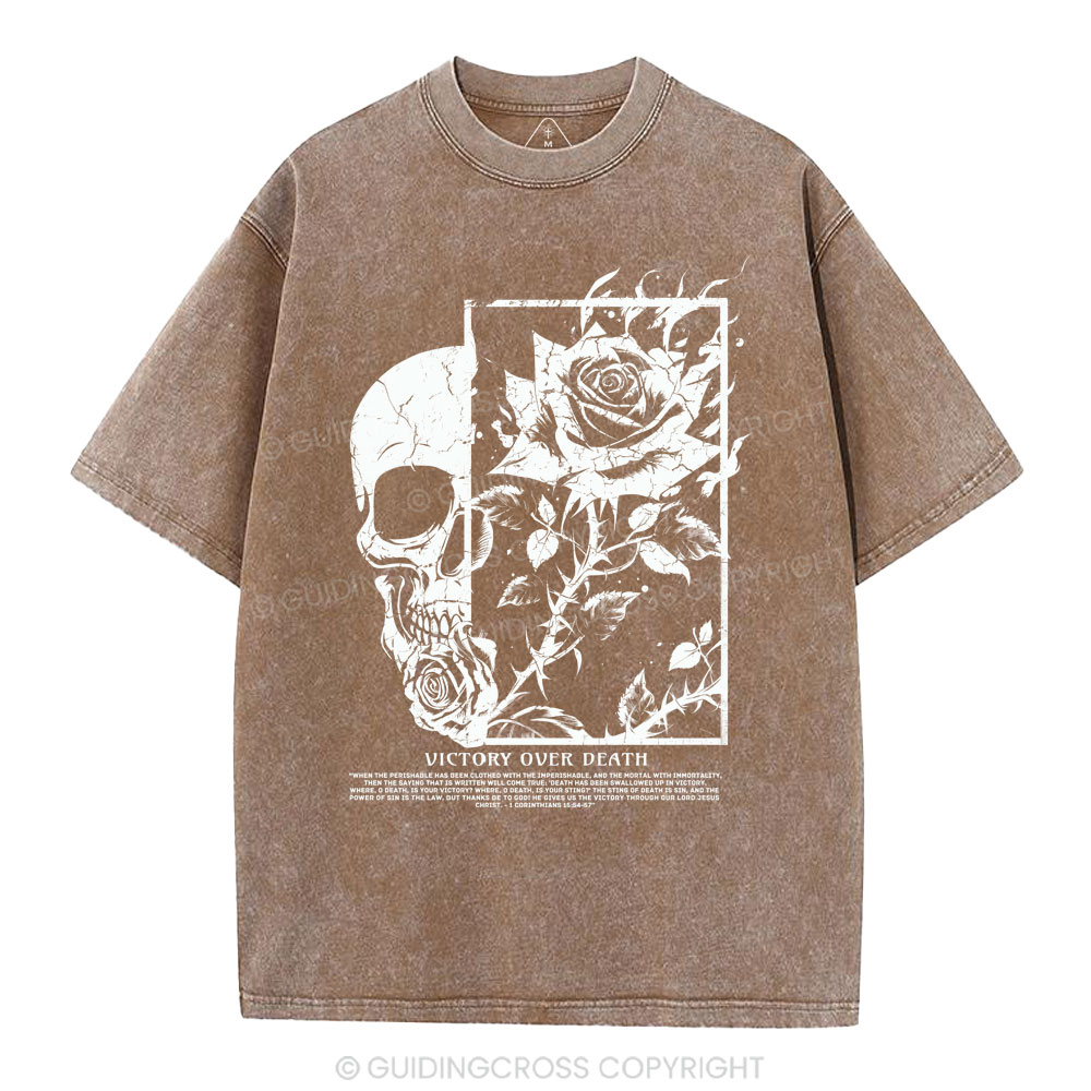 Victory Over  Death Christian Washed T-Shirt