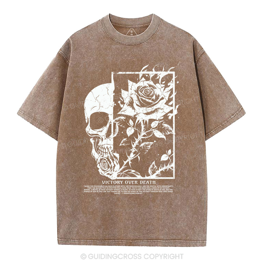 Victory Over  Death Christian Washed T-Shirt