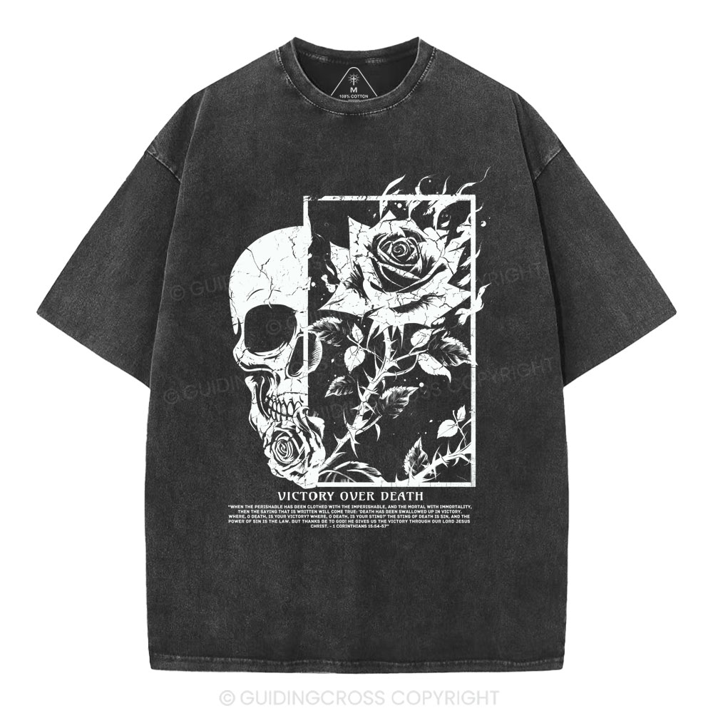 Victory Over  Death Christian Washed T-Shirt