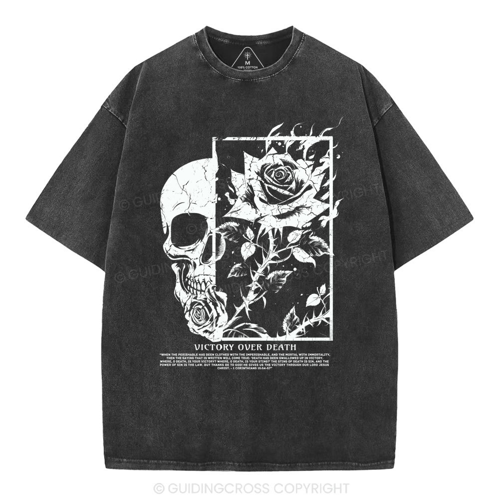 Victory Over  Death Christian Washed T-Shirt