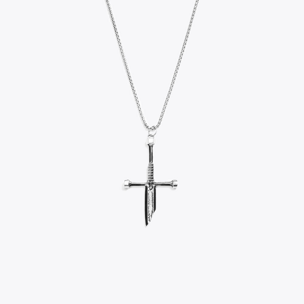 Vintage Broken-Blade Cross Necklace