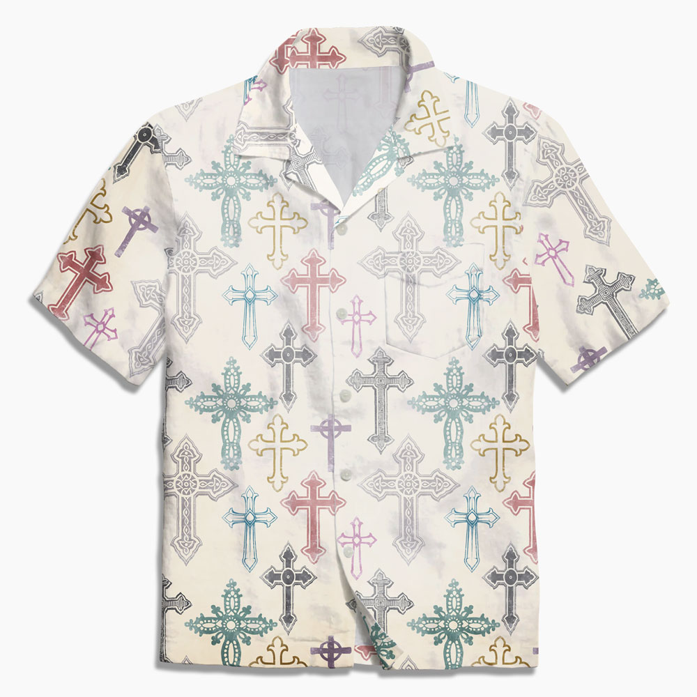Vintage Cross Christian Hawaiian Shirt