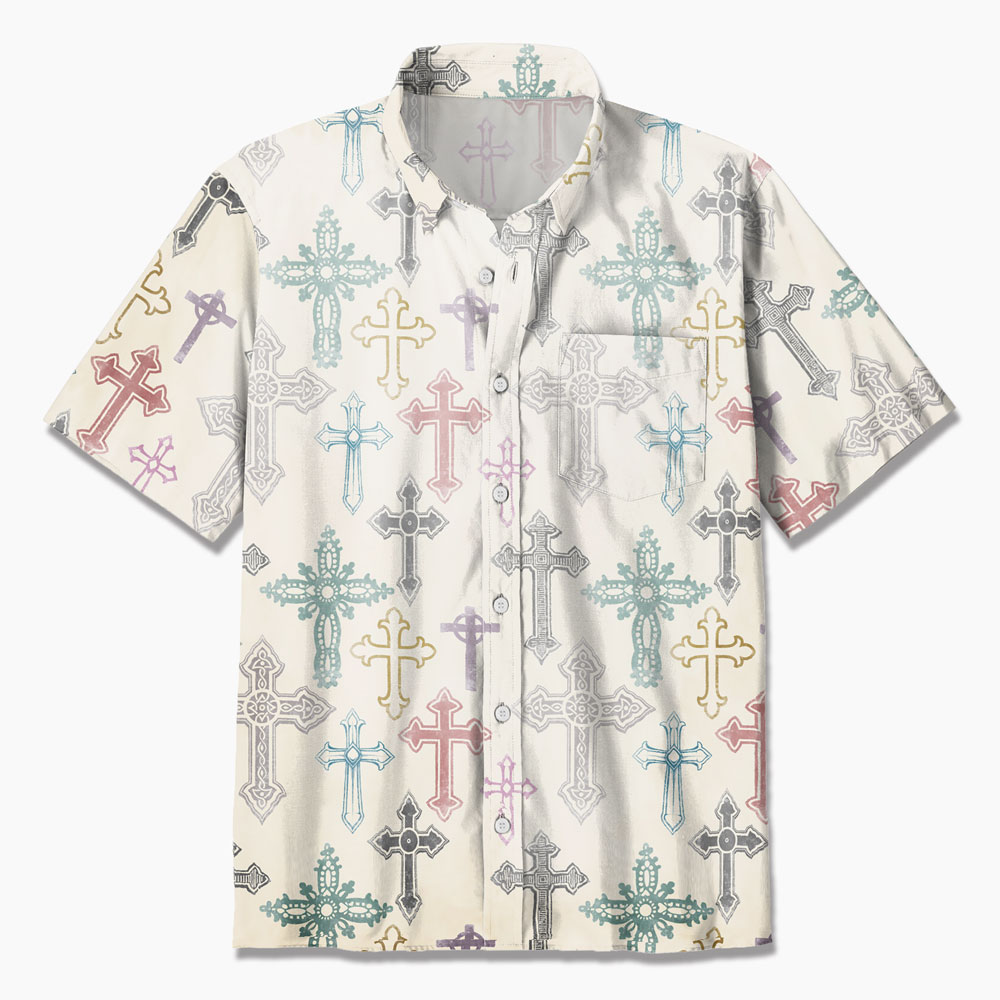 Vintage Cross Christian Hawaiian Shirt