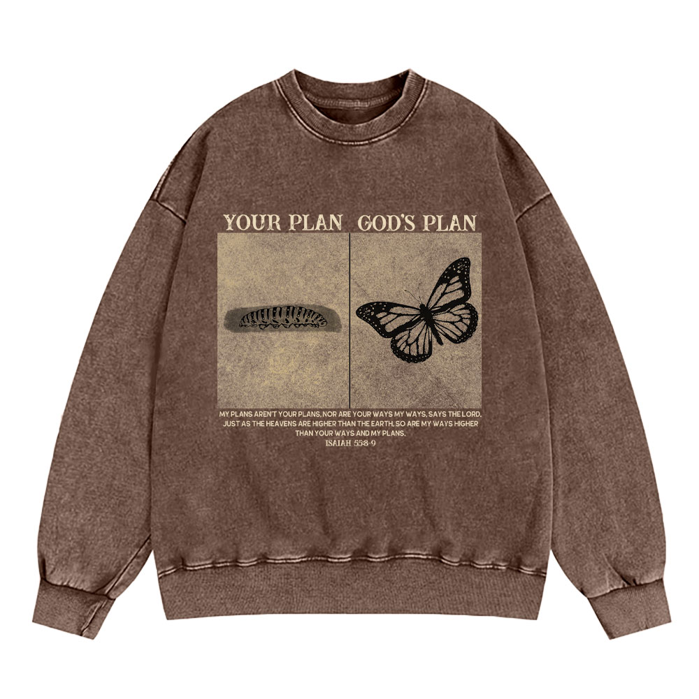 Vintage Your Plan God's Plan Christian Washed Sweatshirt